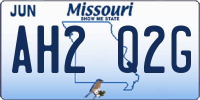 MO license plate AH2Q2G