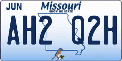 MO license plate AH2Q2H