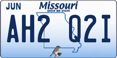 MO license plate AH2Q2I