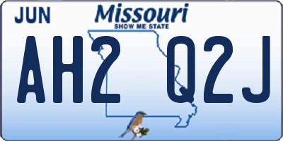 MO license plate AH2Q2J