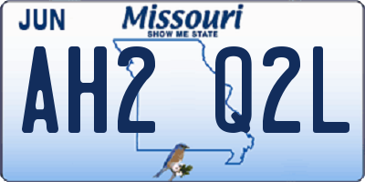 MO license plate AH2Q2L