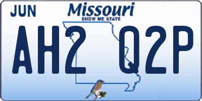 MO license plate AH2Q2P