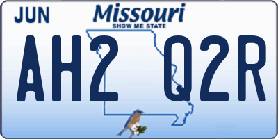 MO license plate AH2Q2R