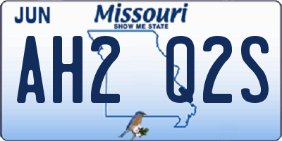 MO license plate AH2Q2S