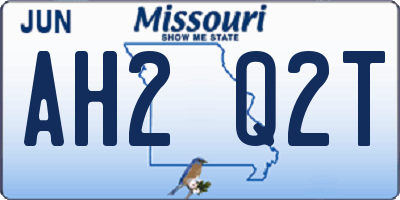 MO license plate AH2Q2T