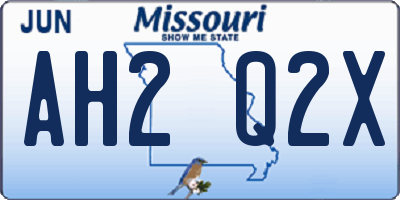 MO license plate AH2Q2X