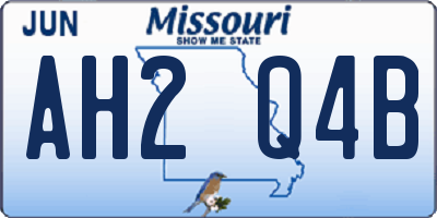 MO license plate AH2Q4B