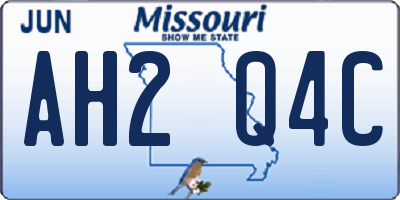 MO license plate AH2Q4C