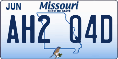 MO license plate AH2Q4D