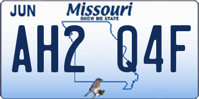 MO license plate AH2Q4F