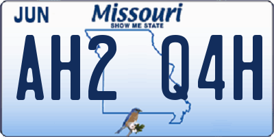 MO license plate AH2Q4H