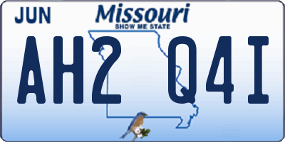 MO license plate AH2Q4I