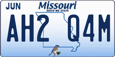 MO license plate AH2Q4M