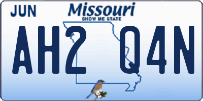 MO license plate AH2Q4N