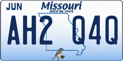 MO license plate AH2Q4Q