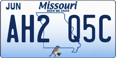 MO license plate AH2Q5C