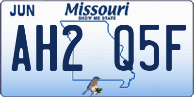 MO license plate AH2Q5F