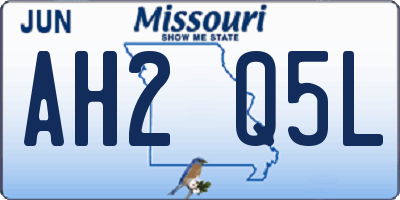 MO license plate AH2Q5L