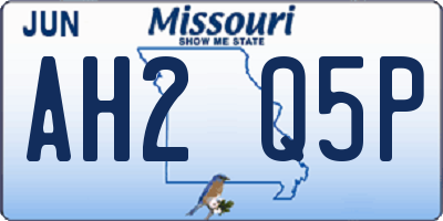 MO license plate AH2Q5P