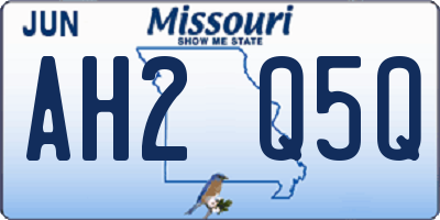 MO license plate AH2Q5Q