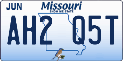 MO license plate AH2Q5T