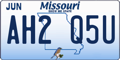 MO license plate AH2Q5U