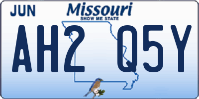 MO license plate AH2Q5Y