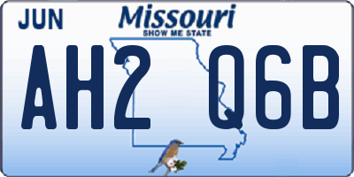 MO license plate AH2Q6B