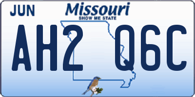 MO license plate AH2Q6C