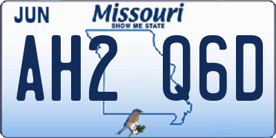 MO license plate AH2Q6D