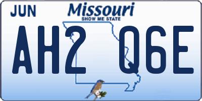 MO license plate AH2Q6E