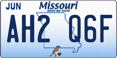 MO license plate AH2Q6F