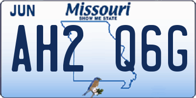 MO license plate AH2Q6G