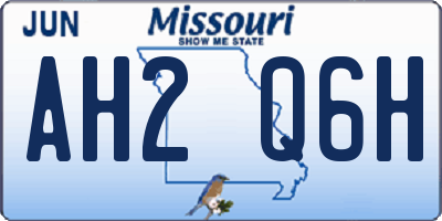 MO license plate AH2Q6H