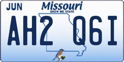 MO license plate AH2Q6I