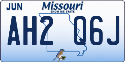 MO license plate AH2Q6J