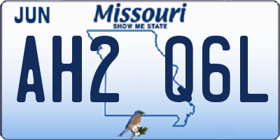 MO license plate AH2Q6L