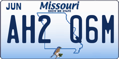 MO license plate AH2Q6M