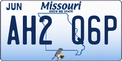 MO license plate AH2Q6P