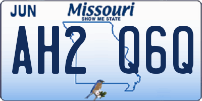 MO license plate AH2Q6Q