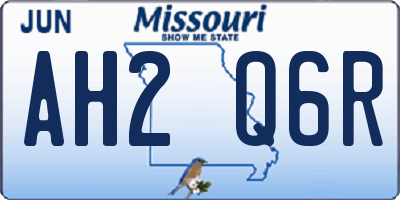 MO license plate AH2Q6R