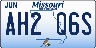 MO license plate AH2Q6S