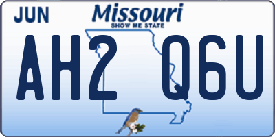 MO license plate AH2Q6U