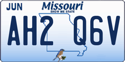 MO license plate AH2Q6V