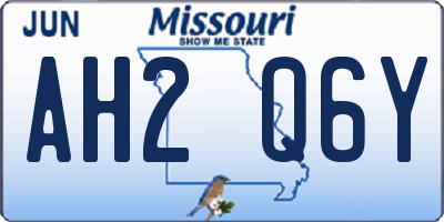 MO license plate AH2Q6Y