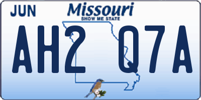 MO license plate AH2Q7A