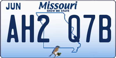 MO license plate AH2Q7B