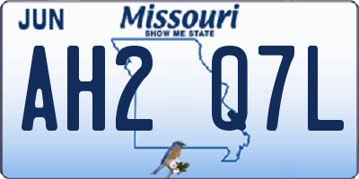 MO license plate AH2Q7L