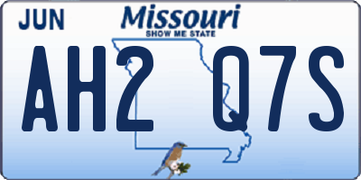 MO license plate AH2Q7S