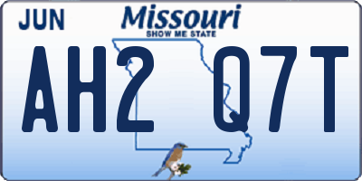 MO license plate AH2Q7T